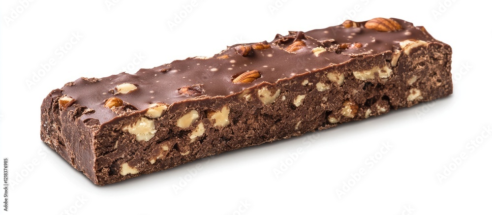 Poster nutty chocolate bar with rich texture isolated on a bright white background showcasing dark brown ch