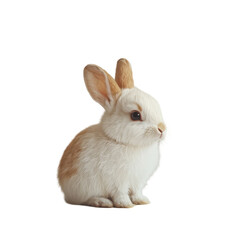Obraz premium Adorable baby bunny rabbit fluffy white fur orange ears cute pet animal