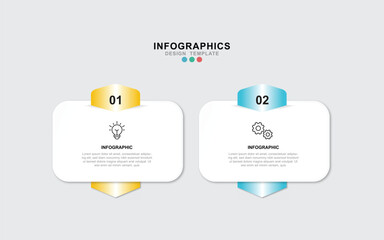  Vector Infographic label design template with icons and 2 options or steps. for your business data. Vector Illustration.