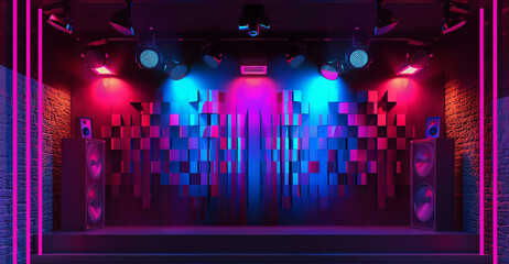 Modern Karaoke Club Banner Showcasing an Inviting Stage With Vib