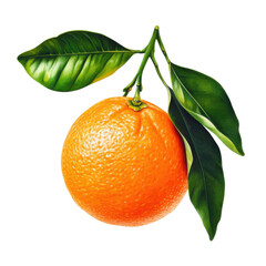 Vibrant Mandarin Orange Fruit on transparent background.