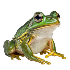 Fototapeta premium American Bullfrog White Background on transparent background.