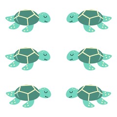 Seamless pattern with sea turtle. Sea turtle cartoon. Sea or ocean underwater life background