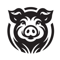 Obraz premium Cute cartoon pig illustration, perfect for children's books or farm-themed designs.