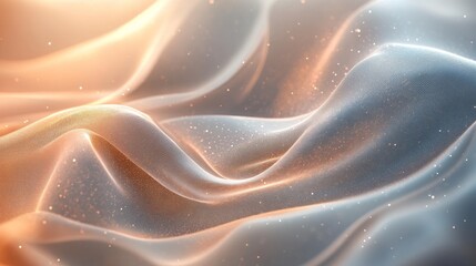Obraz premium Abstract Glittering Fabric Waves Flowing Softly