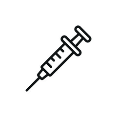 Syringe icon designed with clean and precise lines, ideal for medical presentations