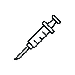 Syringe icon designed with clean and precise lines, ideal for medical presentations