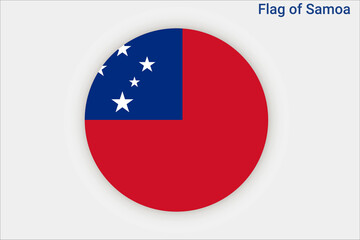 High detailed flag of Samoa. National Samoa flag. Oceania. 3D illustration.