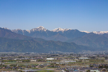 Obraz premium 松本盆地（長野県松本市）