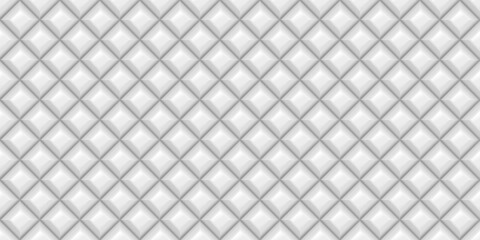 Geometric diagonal squares material seamless pattern, white background vector