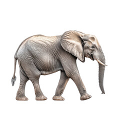 Fototapeta premium African Elephant Walking Majestically Black Background Wildlife Animal
