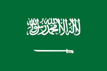 High detailed flag of Saudi Arabia. National Saudi Arabia flag. Asia. 3D illustration.