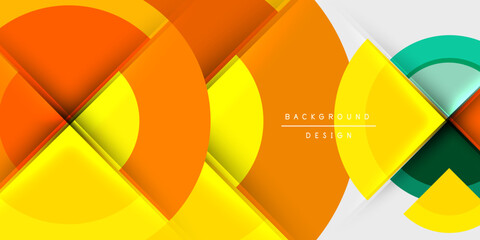 Obraz premium Circle and semi circle geometric background. Vector Illustration For Wallpaper, Banner, Background, Card, Book Illustration, landing page