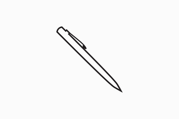 A pen vector silhouette black and white image made by adobe illustrator.