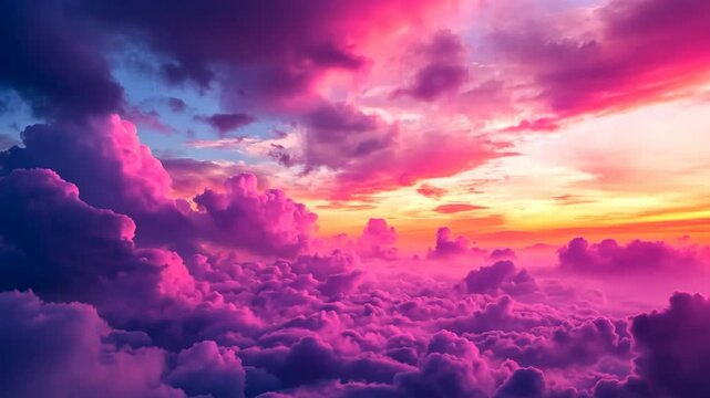 cloudscape at sunset time, cloud dye into pink purple hue with sunlight 