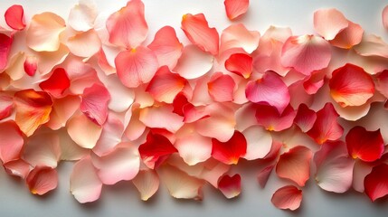 Obraz premium Delicate Rose Petals Arranged in Gradient Hues