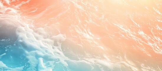 Fototapeta premium Pastel gradient background blending soft oranges and blues with gentle waves creating a serene summer vibe perfect for celebrations and goals