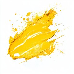  Abstract Yellow Brush Strokes on White Background