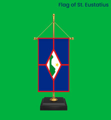 High detailed flag of St. Eustatius. National St. Eustatius flag. South America. 3D illustration.
