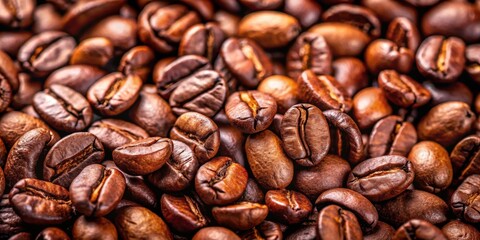 Obraz premium Close-up of freshly roasted coffee beans, coffee, beans, roasted