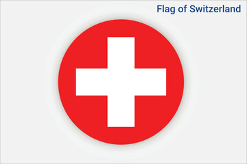 High detailed flag of Switzerland. National Switzerland flag. Europe. 3D illustration.