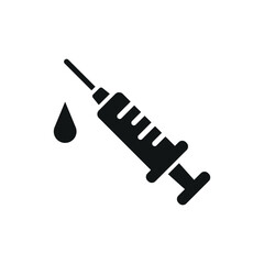 Syringe icon designed with clean and precise lines, ideal for medical presentations