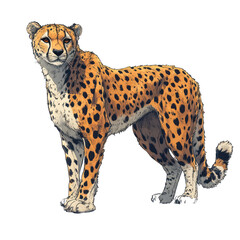 Majestic Cheetah Wild Cat African Wildlife Art