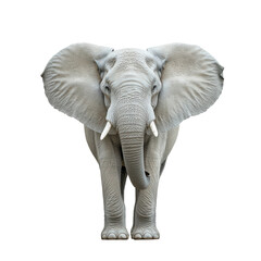 Fototapeta premium Majestic African Elephant facing forward on black background powerful wild animal wildlife nature