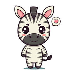 Cute Zebra Standing Cartoon Vector Icon Illustration. Animal Nature Icon Concept Isolated Premium illustration vector illustration