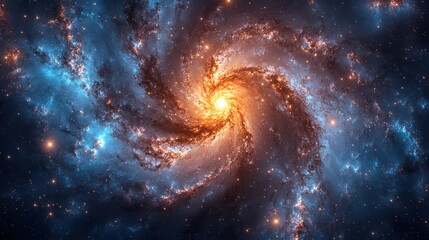 Fototapeta premium Cosmic spiral galaxy, stars, nebula, space, background, science fiction, artwork