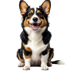 Obraz premium Happy tricolor Cardigan Welsh Corgi sitting