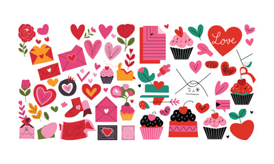 vector illustration of a set of christmas elements