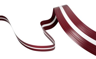 3d Flag Of Latvia 3d Shiny Waving Latvia Ribbon Flag On White Background 3d Illustration