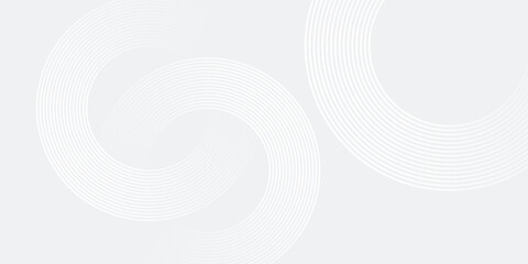 Abstract white glowing geometric lines on gray background. Modern shiny blue circle lines pattern. Futuristic technology concept. Suit for cover, poster modern