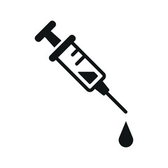 Syringe icon designed with clean and precise lines, ideal for medical presentations