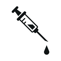 Syringe icon designed with clean and precise lines, ideal for medical presentations