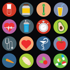 Doctor Cartoon Characters and Medical Icons