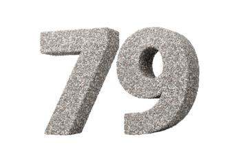 Number Seventy Nine 79 Digit Made Of Rock Fragments Or Gravels 3d Illustration