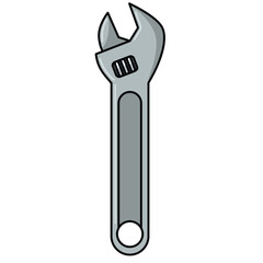 Adjustable wrench vector art, wrench clip art, repair tool clipart, adjustable spanner wrench flat icon