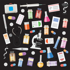Medical Tools and Hospital Icons Collection