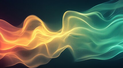 Fototapeta premium Abstract Flowing Waves of Orange and Green Light