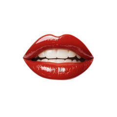 Obraz premium Glossy Red Lips Collage and Photomontage Style Design