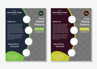  Food and restaurant flyer design template.
