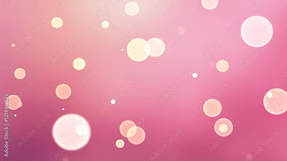 Aufkleber Pink background with many small circles. The circles are of different sizes and are scattered all over the background