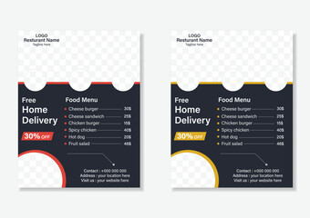  Food and restaurant flyer design template.