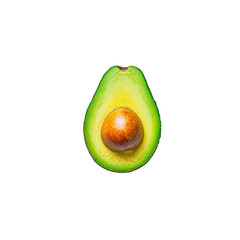 Minimalist Composition of Halved Avocado on White Background
