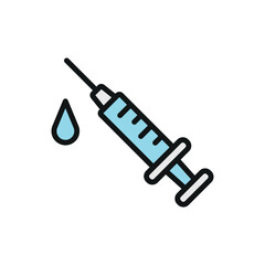 Syringe icon designed with clean and precise lines, ideal for medical presentations