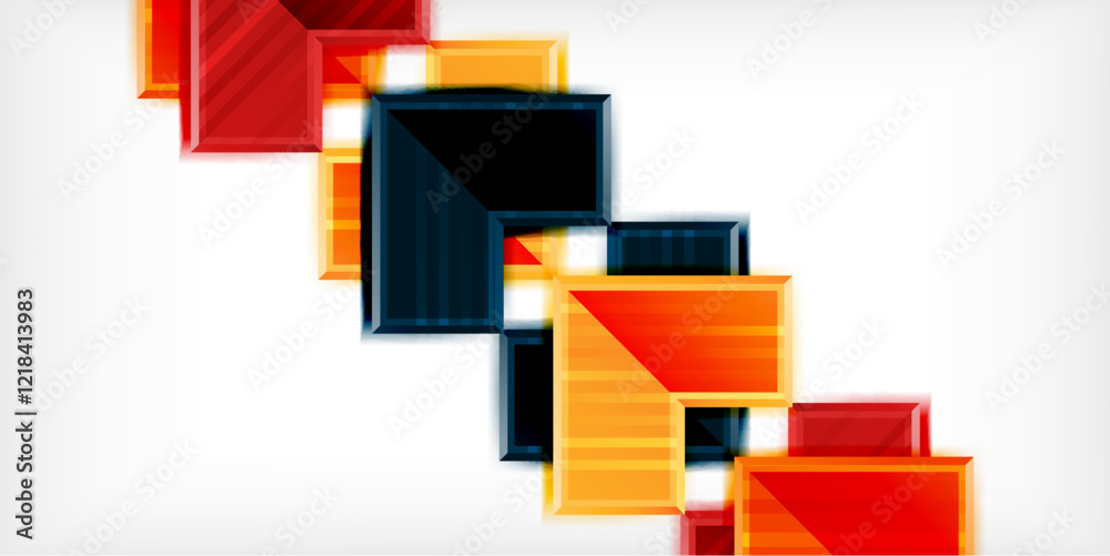 Poster Arrow symbols created with 3d effects and line texture geometric abstract background