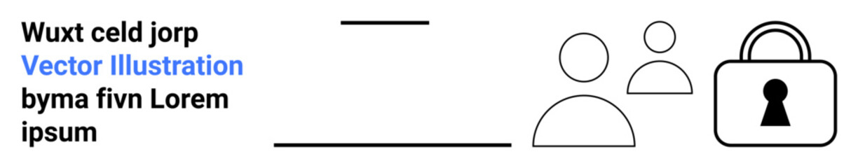 Obraz premium Group of user icons with a padlock symbol representing security and privacy. Ideal for online security, user authentication, access control, login procedures, data protection, privacy assurance, IT