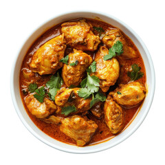 Fototapeta premium Delicious Chicken Curry Dish on transparent background.